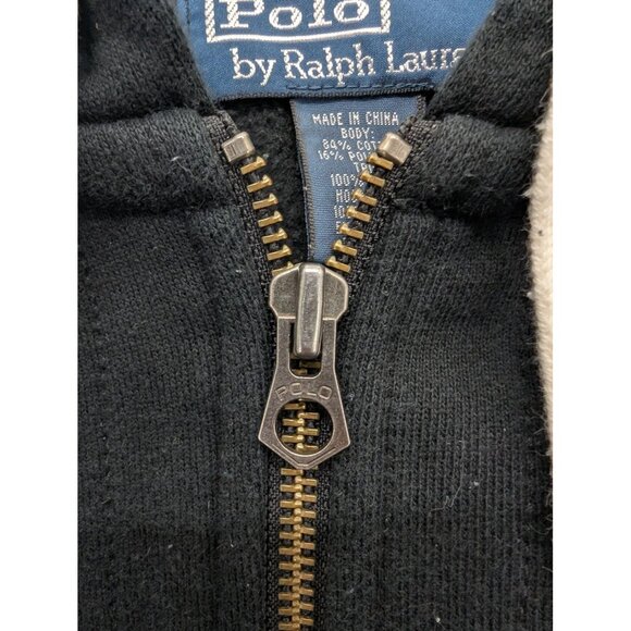 Polo Ralph Lauren Hoodie Mens 3XB Black Full Zip Sweatshirt Big & Tall Red Pony - Picture 9 of 9